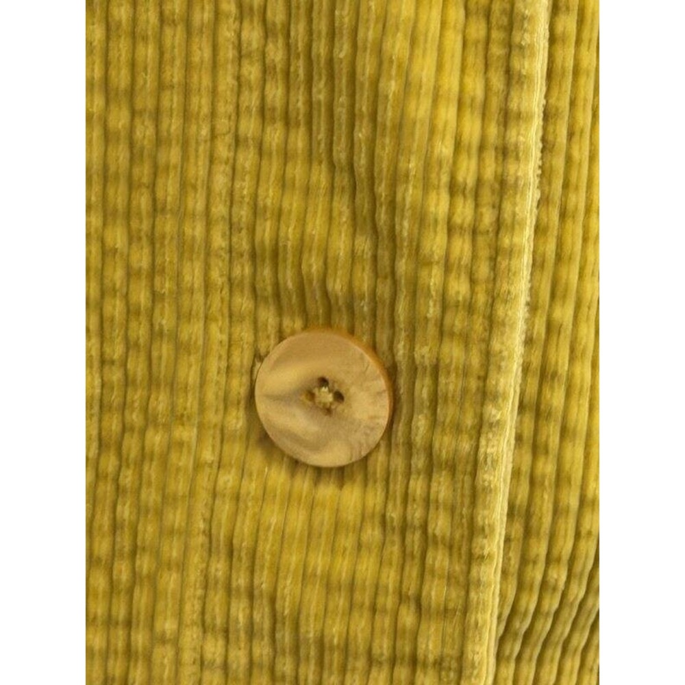 J Jill Chartreuse Corduroy Button Front Jacket Pleated Back Pockets Size L - Picture 3 of 11